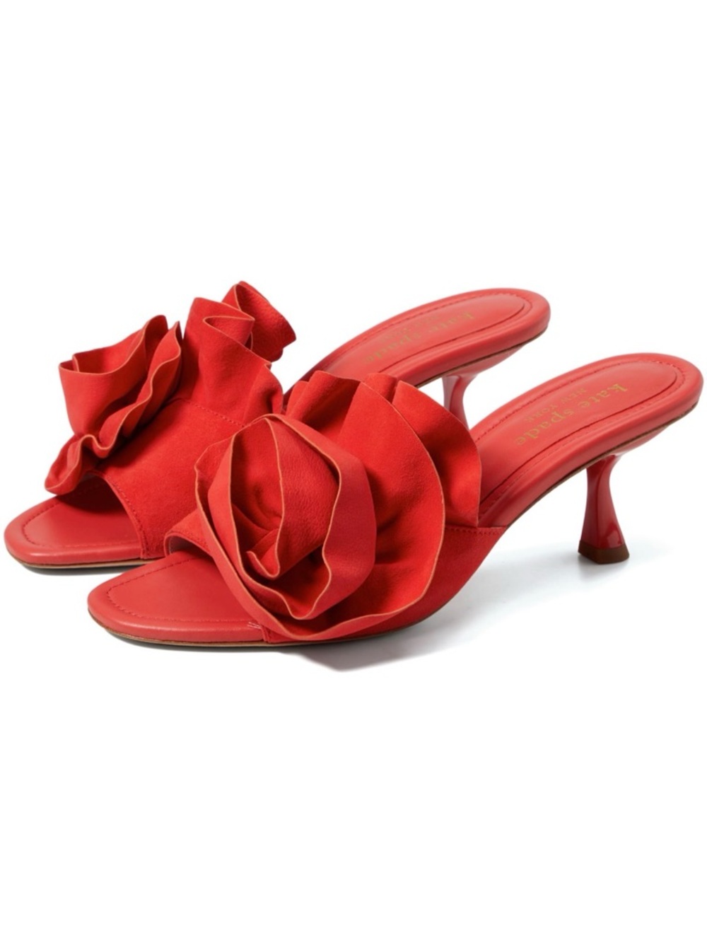 Kate Spade Flourish Heeled Sandal Suede NIB- Pondersoa Red NIB Size 9
